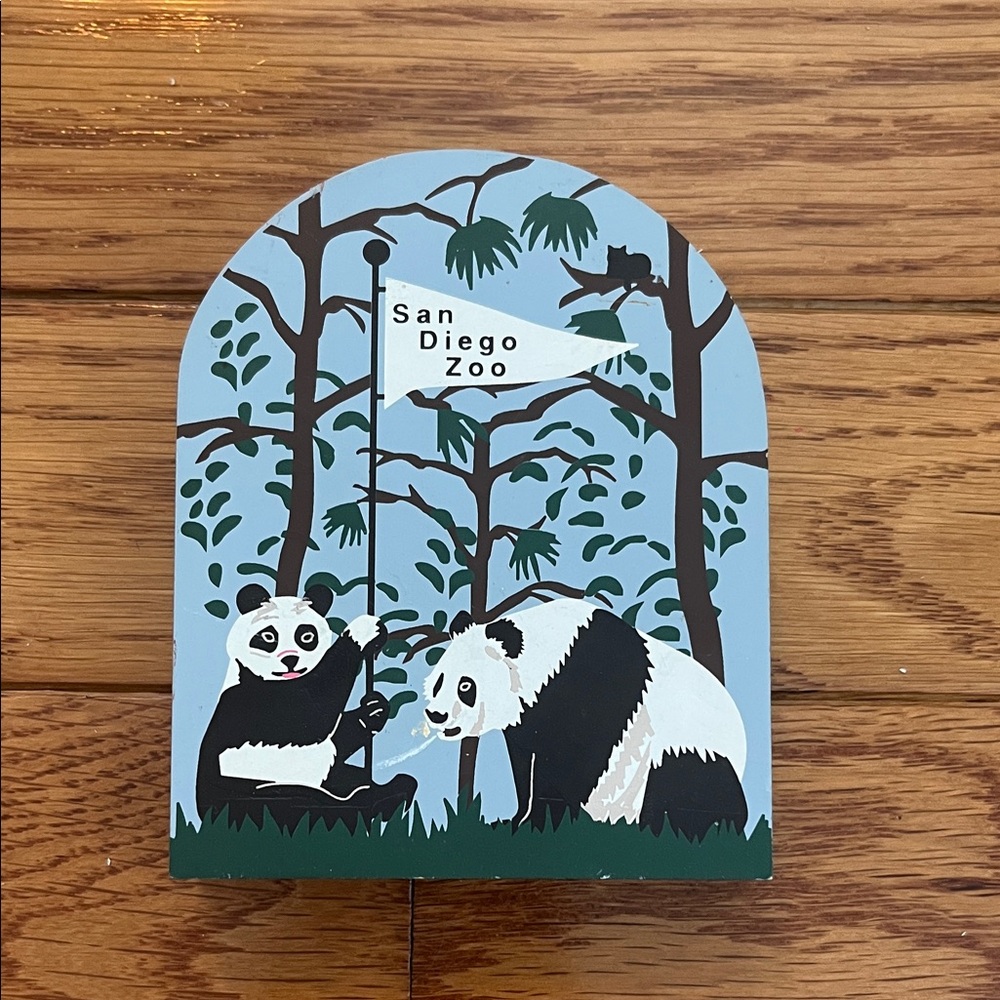 Vtg Cats Meow Village Faline San Diego Zoo Giant Pandas 98‎ Decor